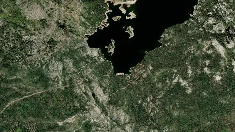 Satellite view of LOON LAKE reservoir, California, United States