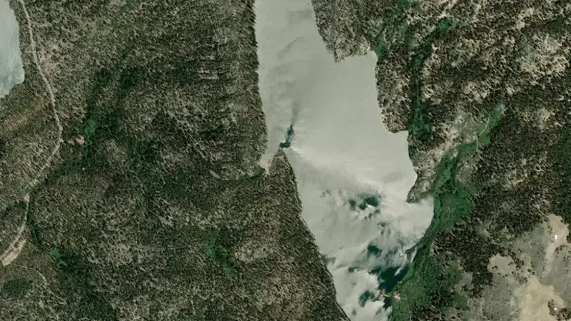 Satellite view of Marlette Lake reservoir, Nevada, United States