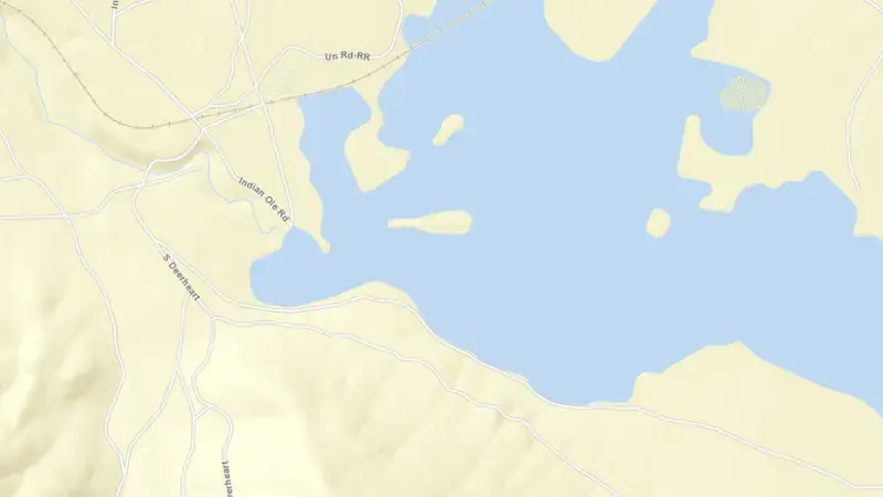 Road map of MOUNTAIN MEADOWS reservoir, California, United States