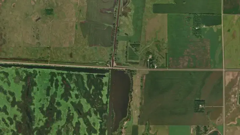 Satellite view of Mud Lake Reservoir reservoir, Minnesota, United States