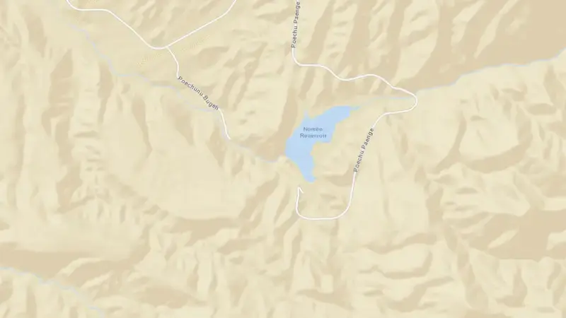 Road map of Nambe Falls Reservoir reservoir, New Mexico, United States