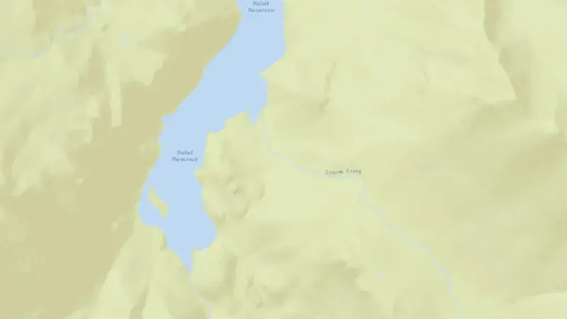 Road map of RELIEF reservoir, California, United States