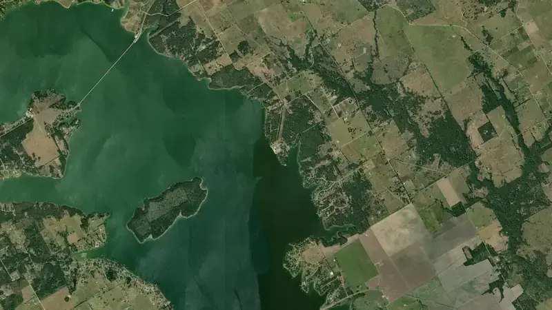 Satellite view of Richland-Chambers Reservoir reservoir, Texas, United States