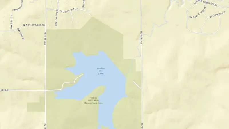Road map of Salt Creek Dam 10 reservoir, Nebraska, United States