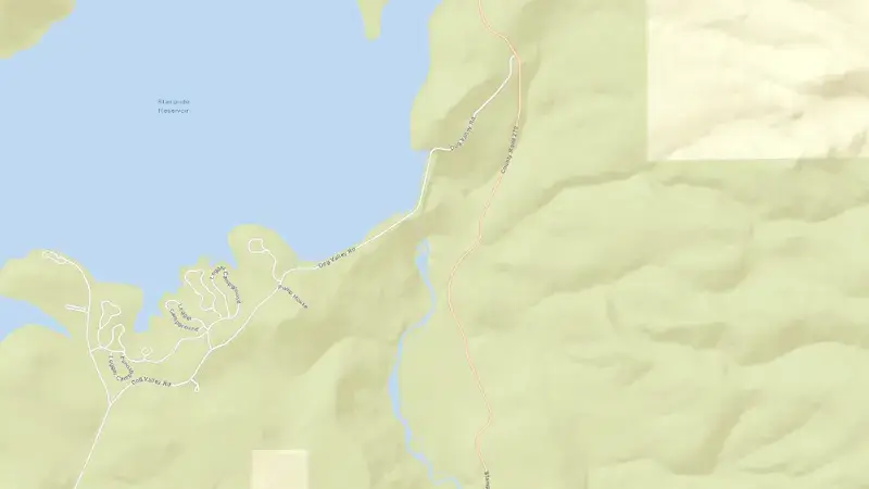 Road map of STAMPEDE reservoir, California, United States