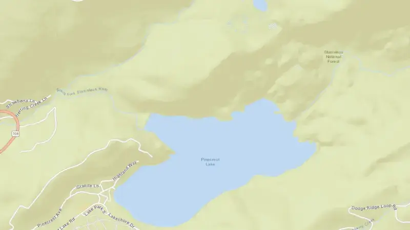 Road map of Strawberry Reservoir reservoir, California, United States