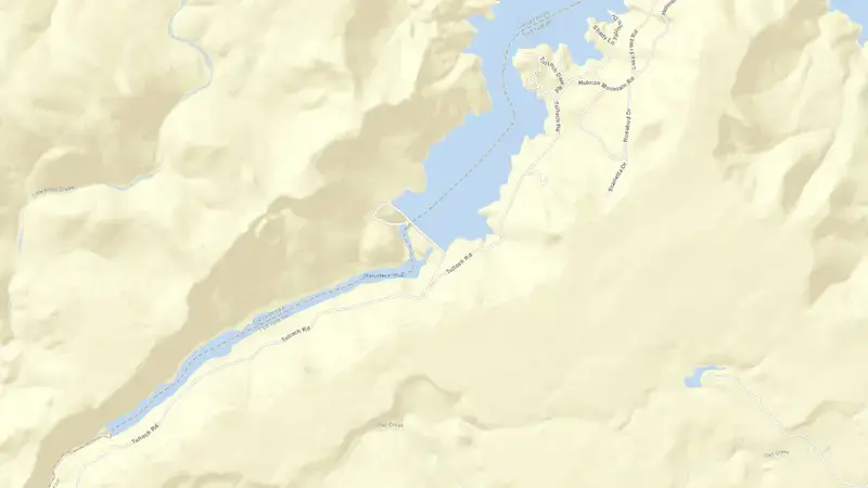 Road map of TULLOCH reservoir, California, United States