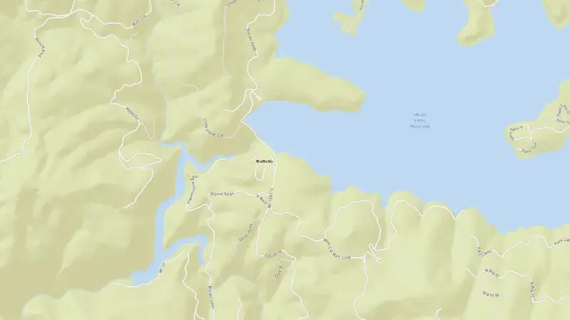 Road map of UNION VALLEY reservoir, California, United States