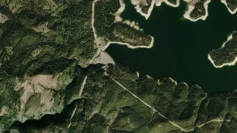 Satellite view of UNION VALLEY reservoir, California, United States