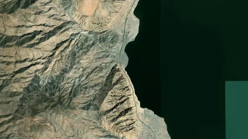 Satellite view of Walker Lake reservoir, Nevada, United States