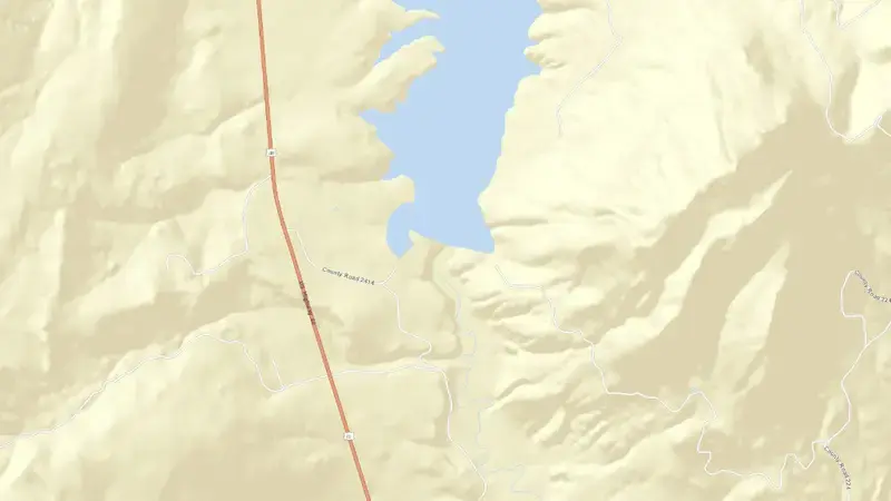 Road map of Wolford Mountain Reservoir reservoir, Colorado, United States