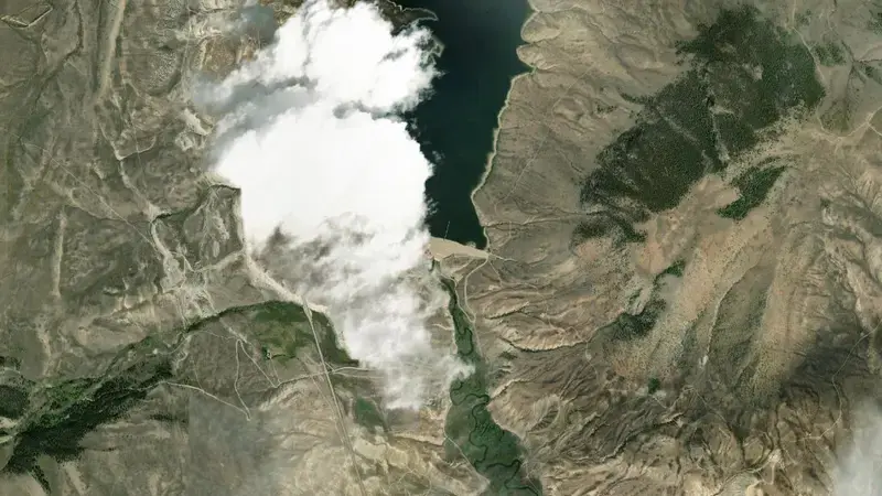 Satellite view of Wolford Mountain Reservoir reservoir, Colorado, United States