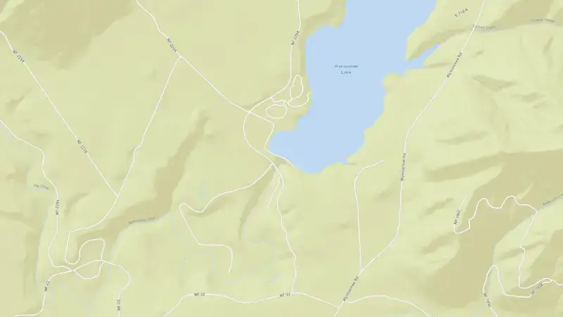 Road map of Wynoochee Lake reservoir, Washington, United States