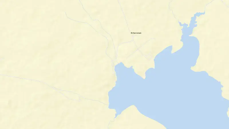Road map of Erfenis Dam reservoir, Free State, South Africa
