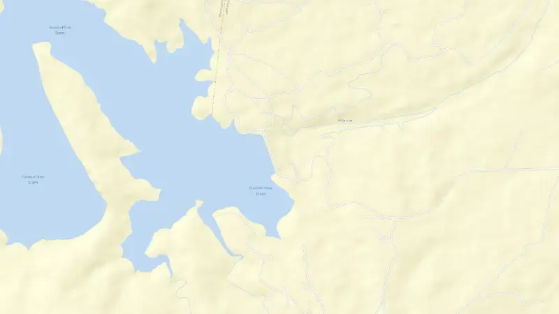 Road map of Goedertrouw Dam reservoir, KwaZulu-Natal, South Africa