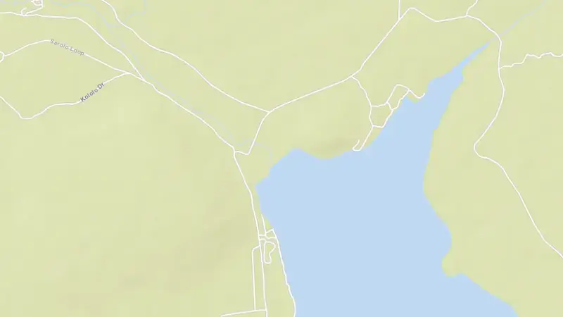 Road map of Klipvoor Dam reservoir, North West, South Africa