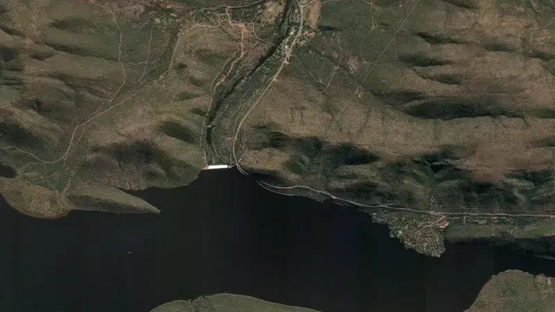 Satellite view of Loskop Dam reservoir, Mpumalanga, South Africa