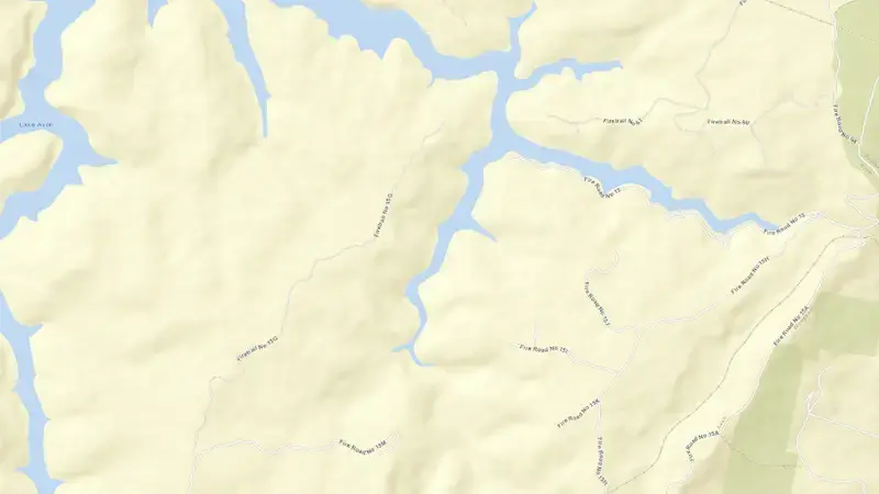 Road map of Avon reservoir, New South Wales, Australia