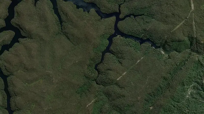 Satellite view of Avon reservoir, New South Wales, Australia