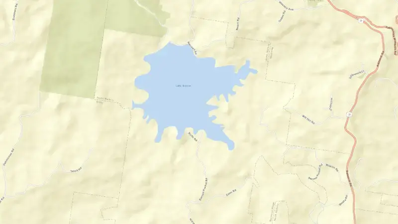 Road map of Baroon Pocket reservoir, Queensland, Australia