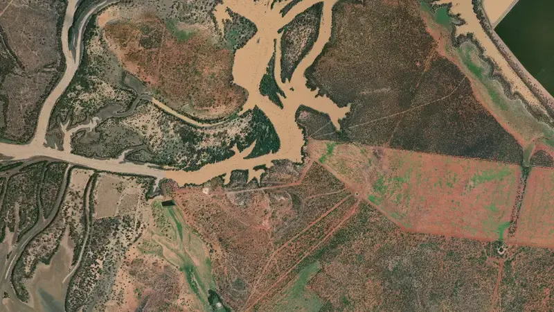 Satellite view of Beardmore reservoir, Queensland, Australia