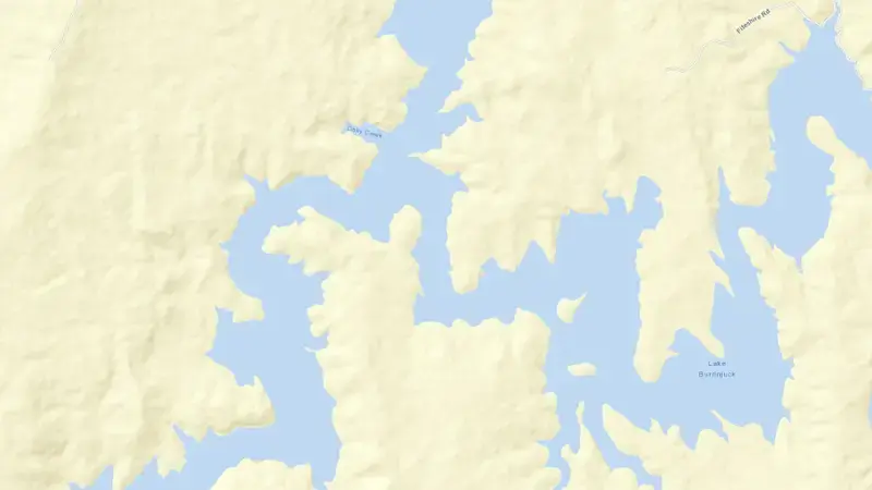 Road map of Burrinjuck reservoir, New South Wales, Australia