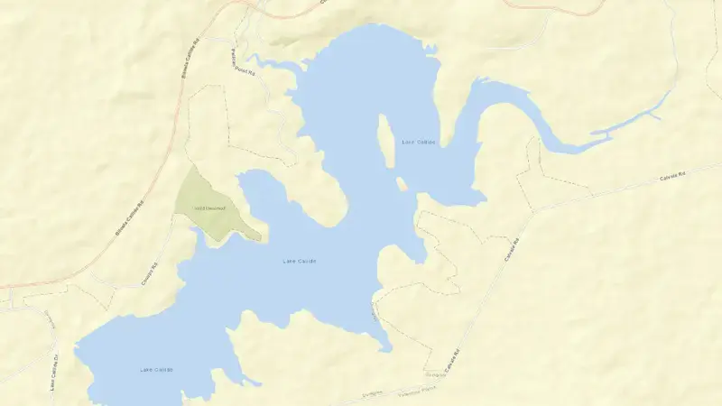 Road map of Callide reservoir, Queensland, Australia