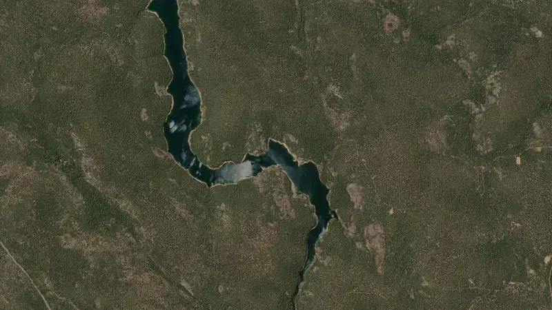 Satellite view of Canning reservoir, Western Australia, Australia