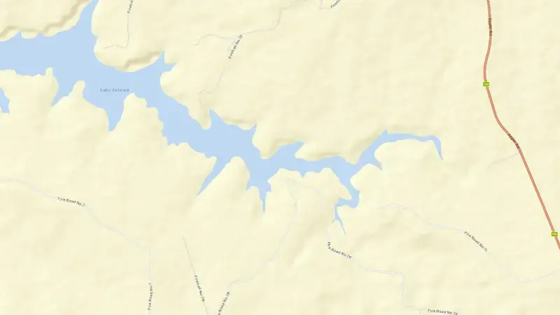Road map of Cataract reservoir, New South Wales, Australia