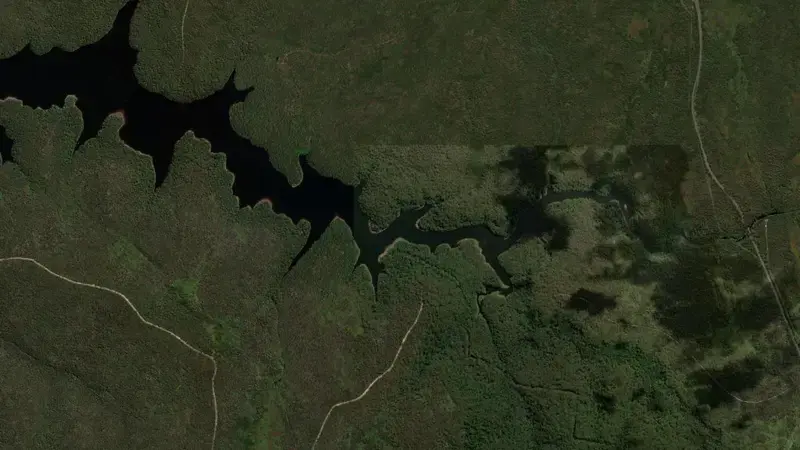 Satellite view of Cataract reservoir, New South Wales, Australia