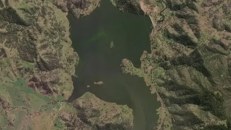 Satellite view of Chaffey reservoir, New South Wales, Australia
