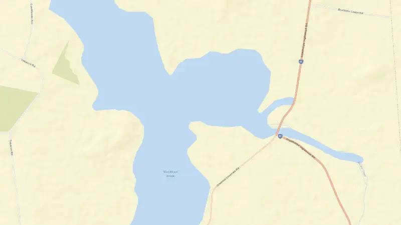 Road map of Coolmunda reservoir, Queensland, Australia