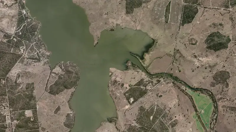 Satellite view of Coolmunda reservoir, Queensland, Australia