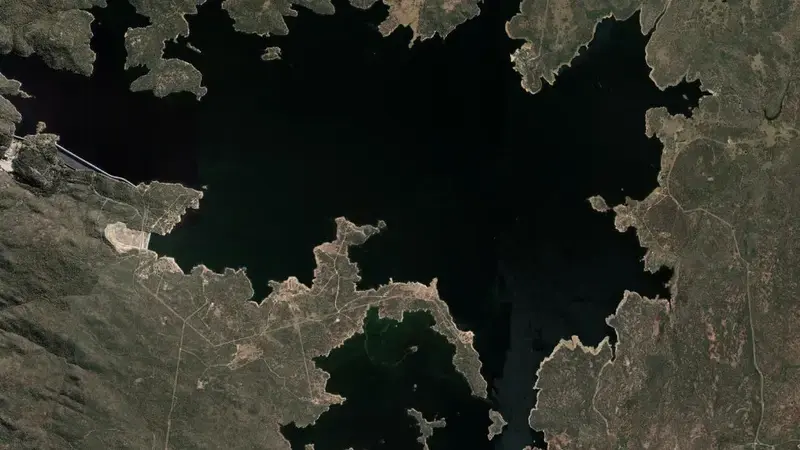 Satellite view of Copeton reservoir, New South Wales, Australia