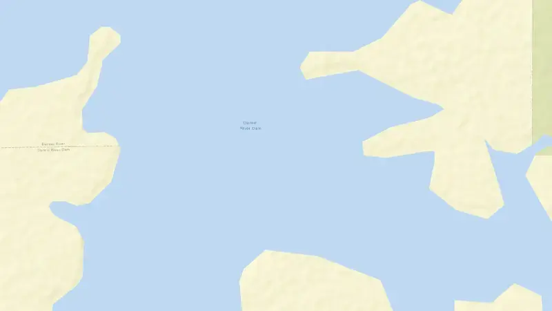 Road map of Darwin River reservoir, Northern Territory, Australia