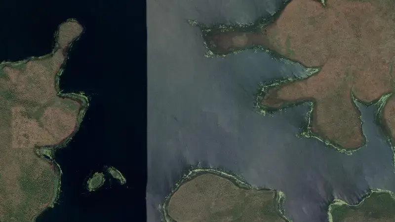 Satellite view of Darwin River reservoir, Northern Territory, Australia
