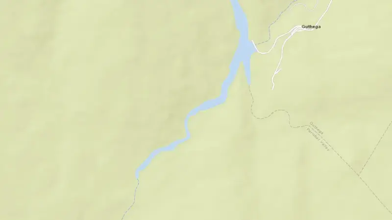 Road map of Guthega Pondage reservoir, New South Wales, Australia