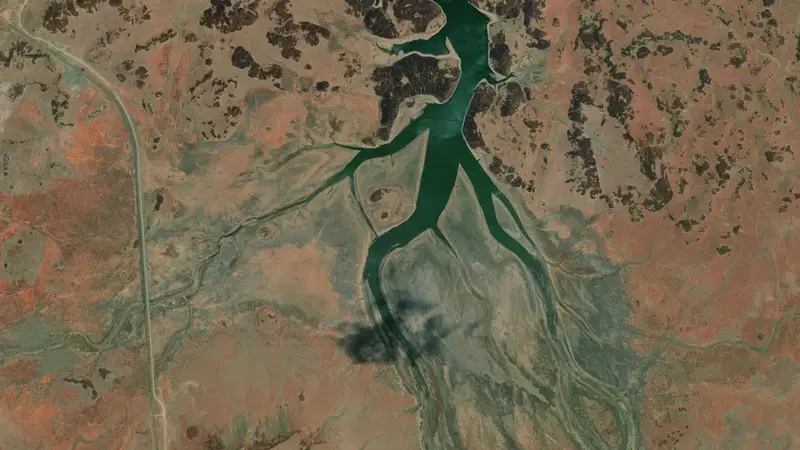 Satellite view of Harding reservoir, Western Australia, Australia
