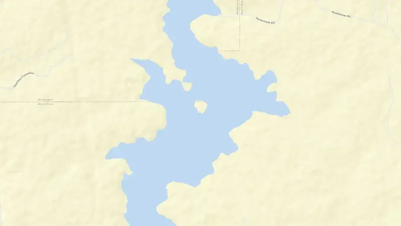 Road map of Harris reservoir, Western Australia, Australia