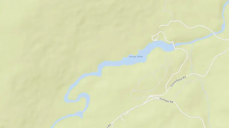 Road map of Island Bend Pondage reservoir, New South Wales, Australia