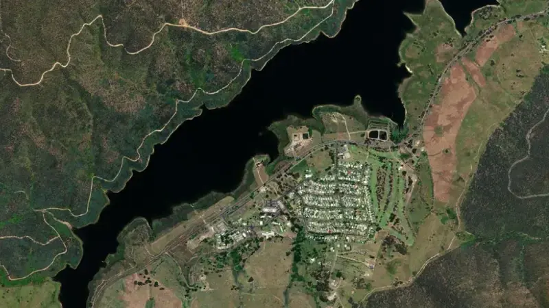 Satellite view of Jounama Pondage reservoir, New South Wales, Australia