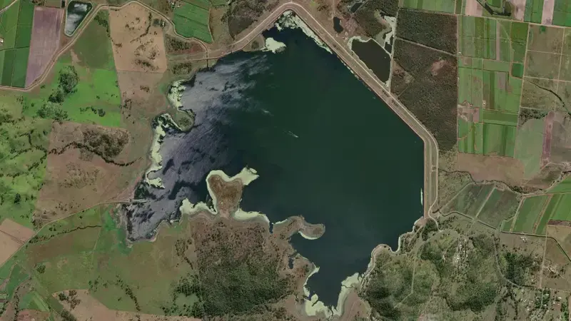 Satellite view of Kinchant reservoir, Queensland, Australia