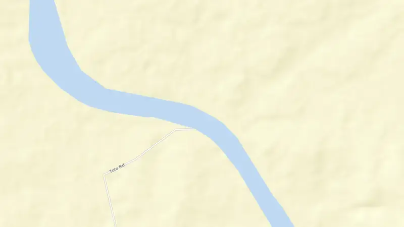 Road map of Kirar Weir reservoir, Queensland, Australia