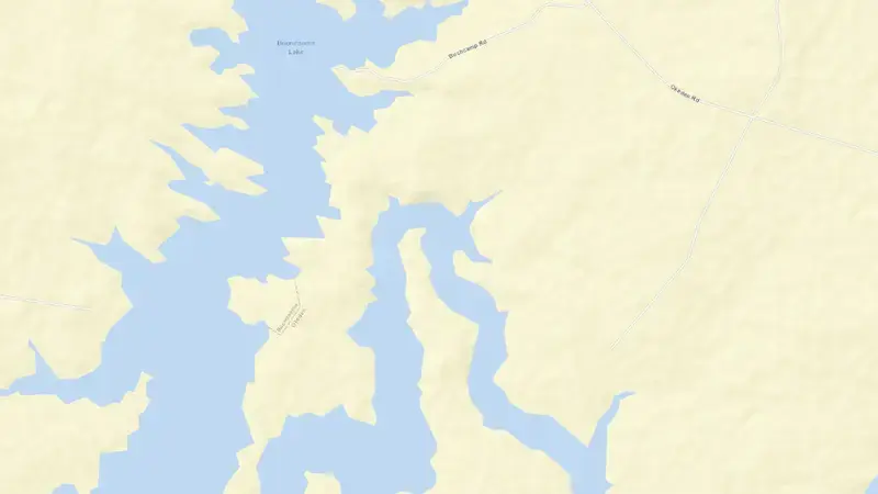 Road map of Lake Boondooma reservoir, Queensland, Australia