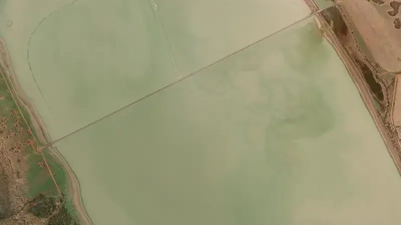 Satellite view of Lake Brewster reservoir, New South Wales, Australia
