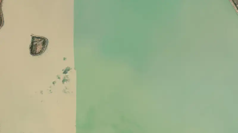 Satellite view of Lake Menindee reservoir, New South Wales, Australia