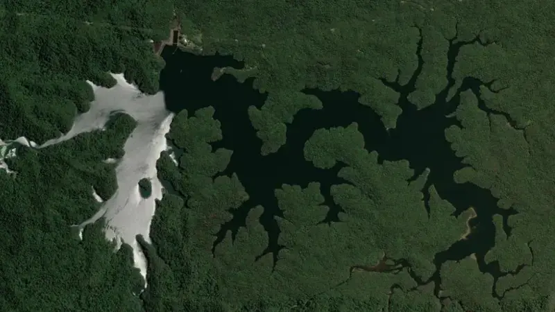 Satellite view of Lake Morris reservoir, Queensland, Australia