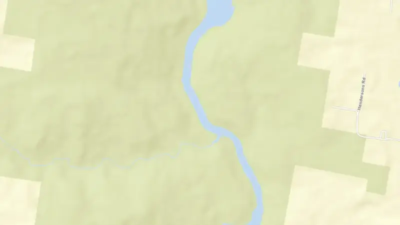 Road map of Lake Paloona reservoir, Tasmania, Australia