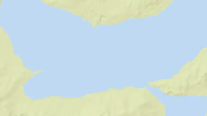 Road map of Lake Pedder reservoir, Tasmania, Australia