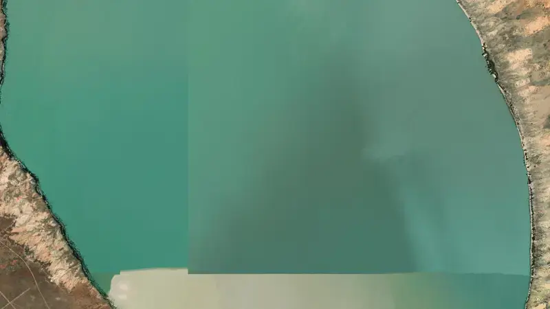 Satellite view of Lake Victoria reservoir, New South Wales, Australia